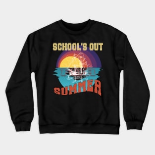 cute retro last day of school school's out for summer teacher Crewneck Sweatshirt